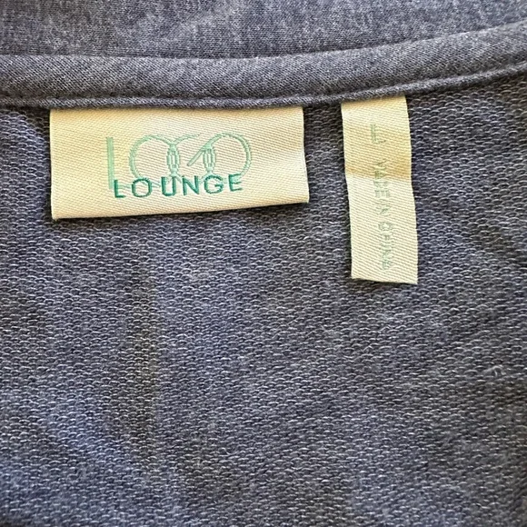 Logo by Lori Goldstein blue button front long line cardigan large - Picture 6 of 7